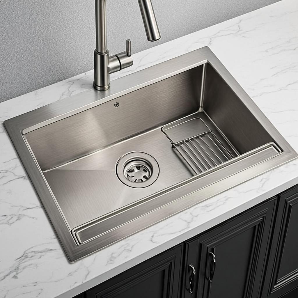 kitchen sink with sliding rail minimal industrial
