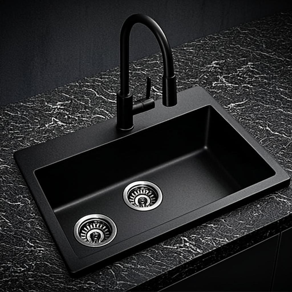 kitchen utility basin sink black nano style