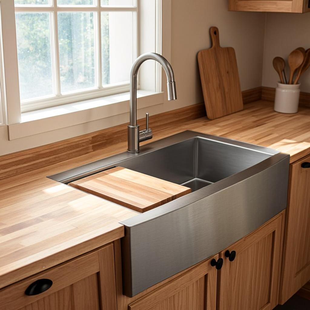 large capacity stainless sink farmhouse apron