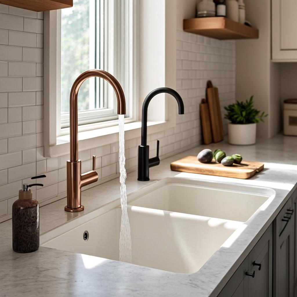 large double bowl sink modern kitchen lifestyle