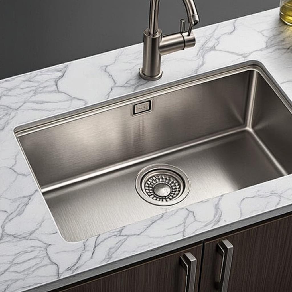 large single bowl sink minimal industrial