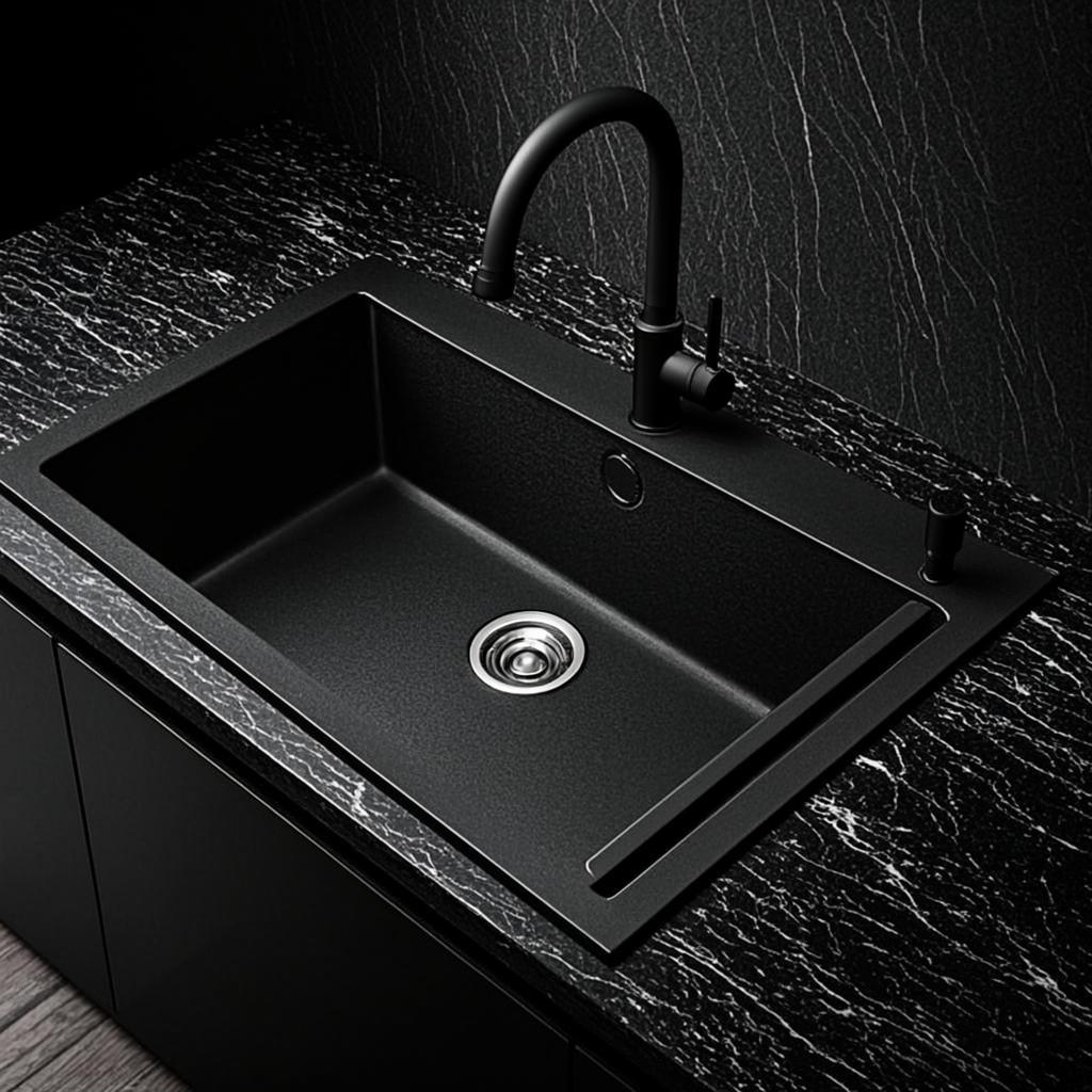 luxury kitchen basin sink black nano style