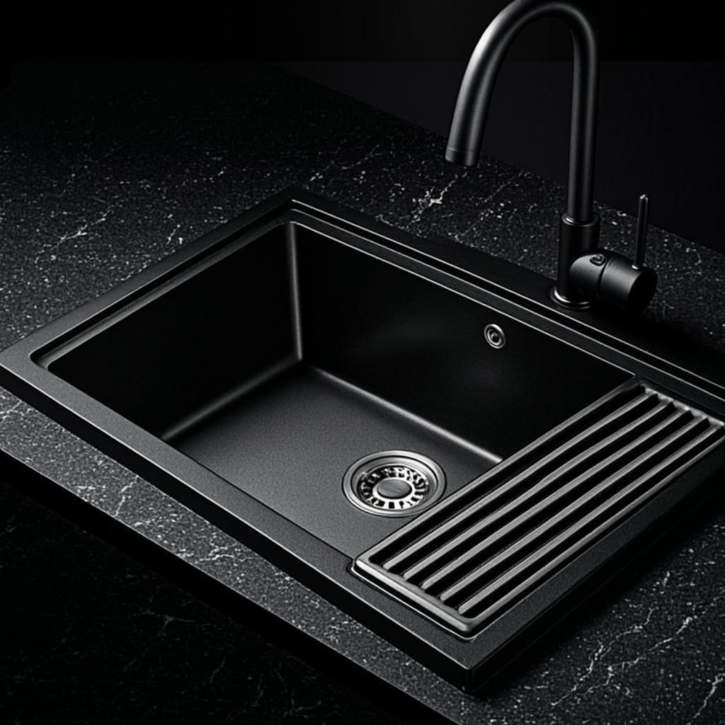 luxury stainless kitchen sink black nano style
