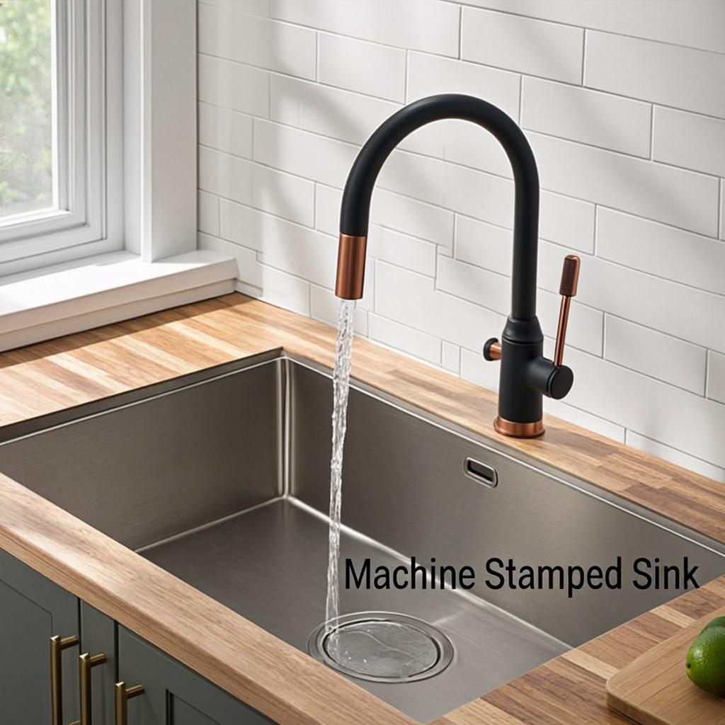 machine stamped sink modern kitchen lifestyle