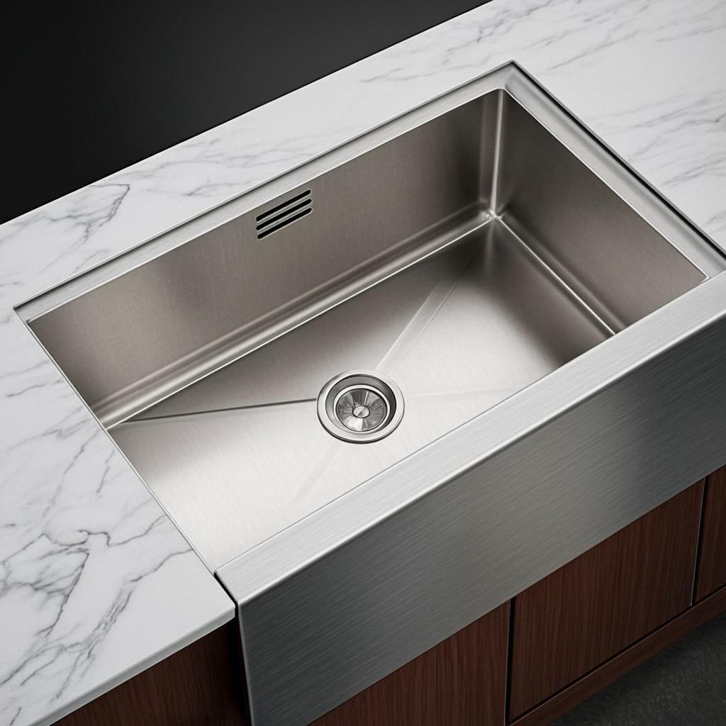 metal kitchen sink minimal industrial