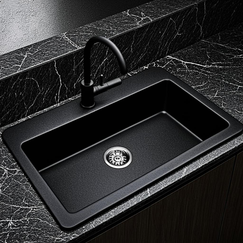 modern kitchen sink black nano style