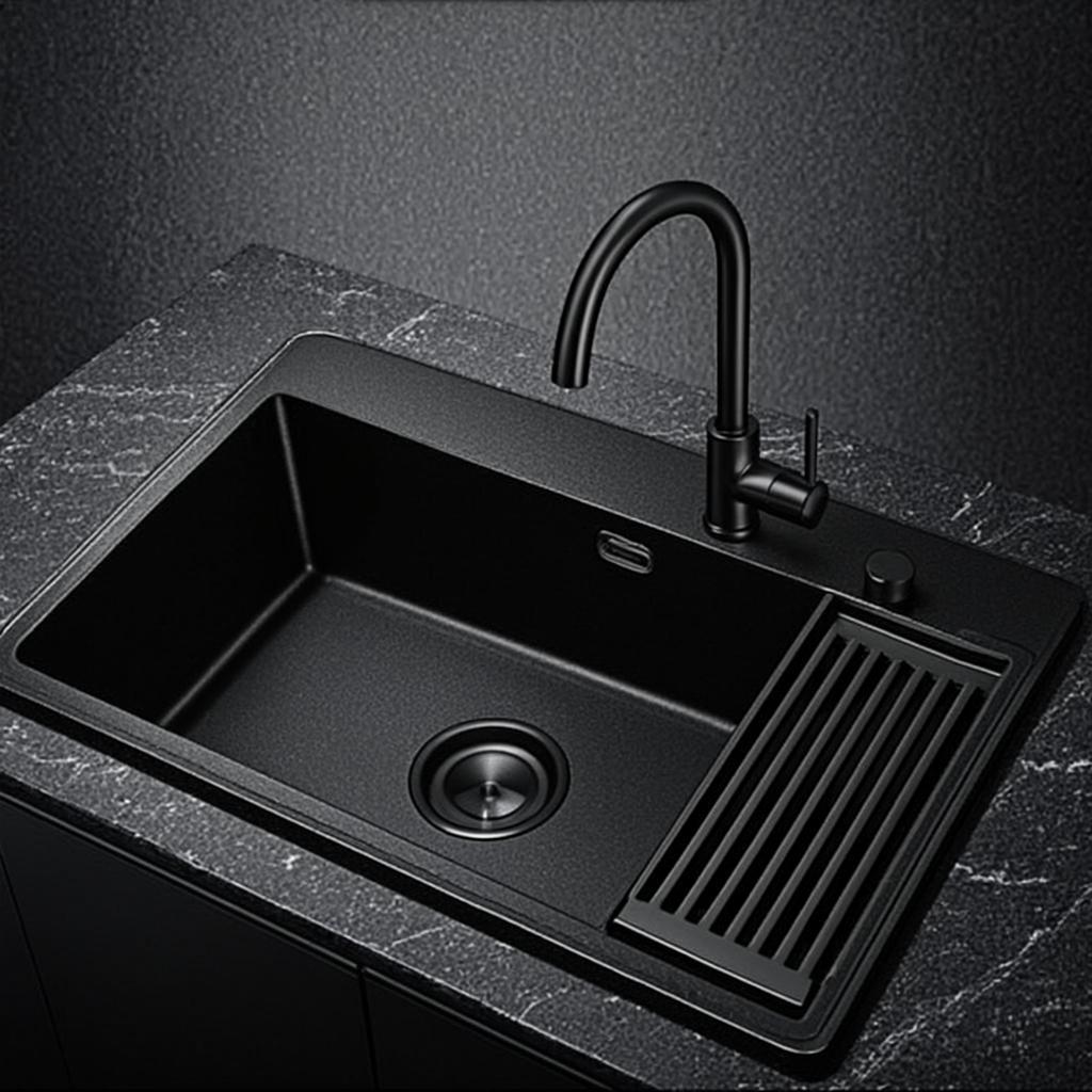 multifunction kitchen sink black nano style