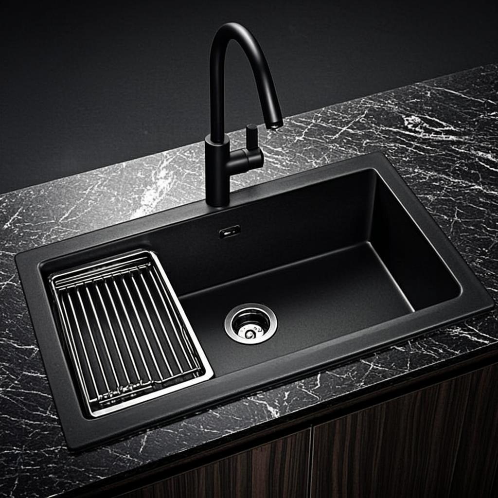 multifunctional sink black nano style