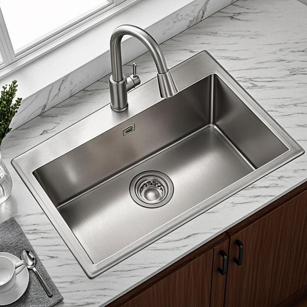 nano coated stainless steel sink minimal industrial