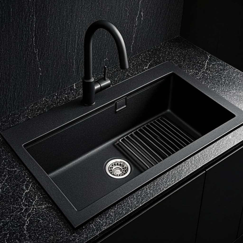 premium kitchen sink black nano style