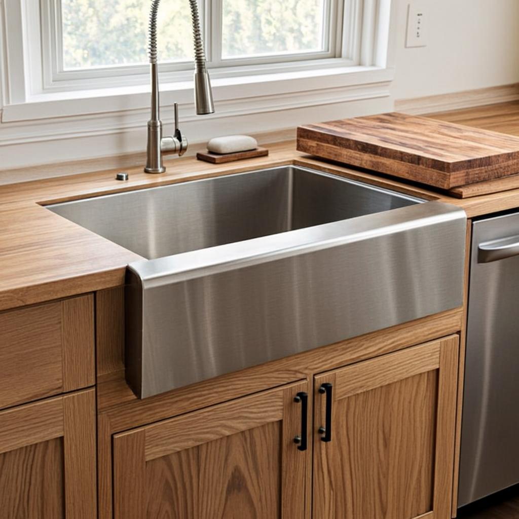reinforced kitchen sink unit farmhouse apron