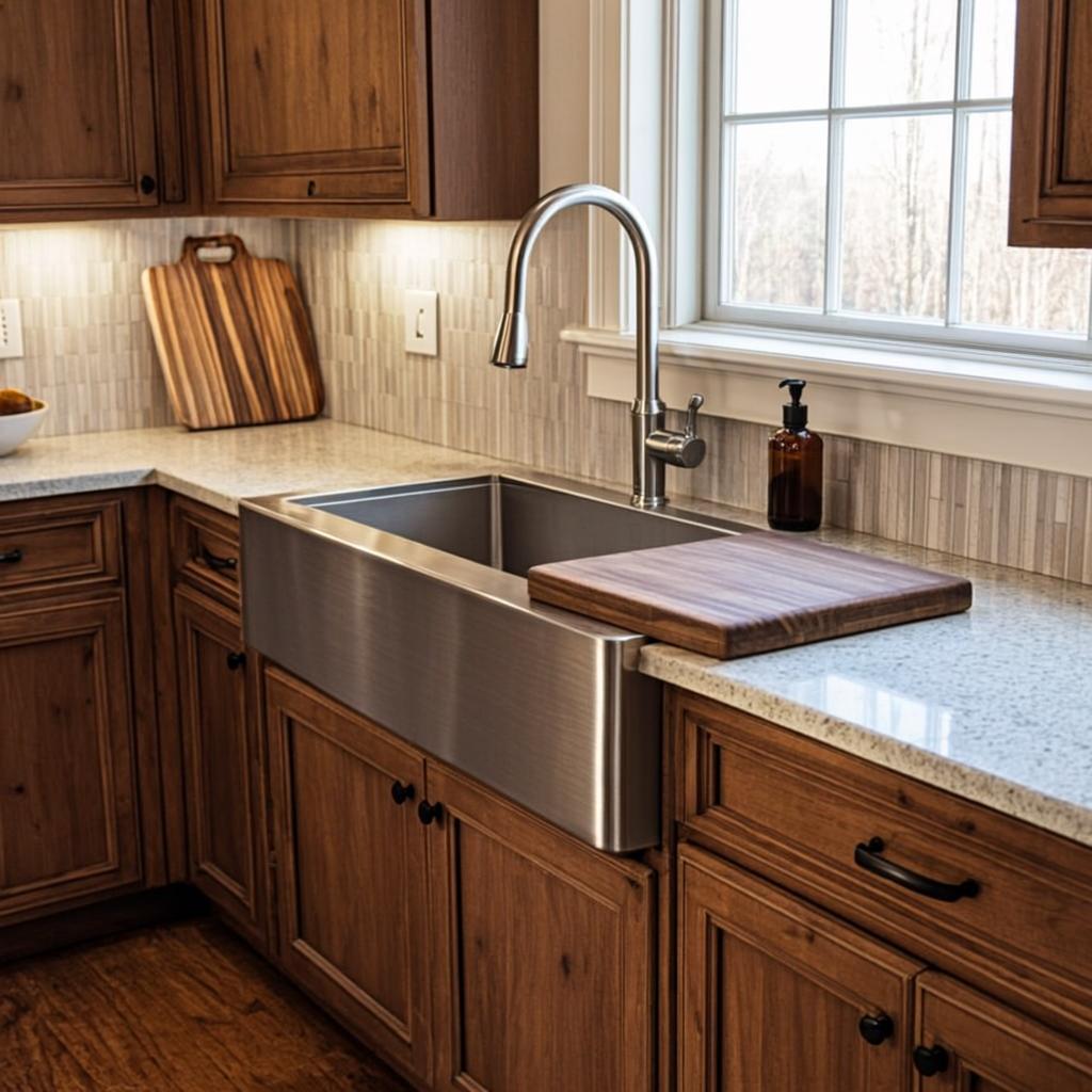 residential kitchen sink basin farmhouse apron