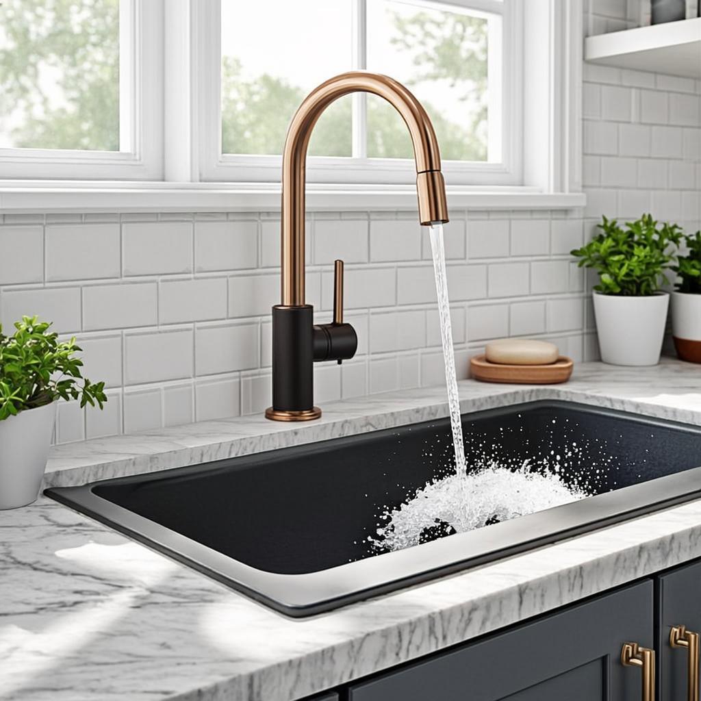 satin surface kitchen sink modern kitchen lifestyle