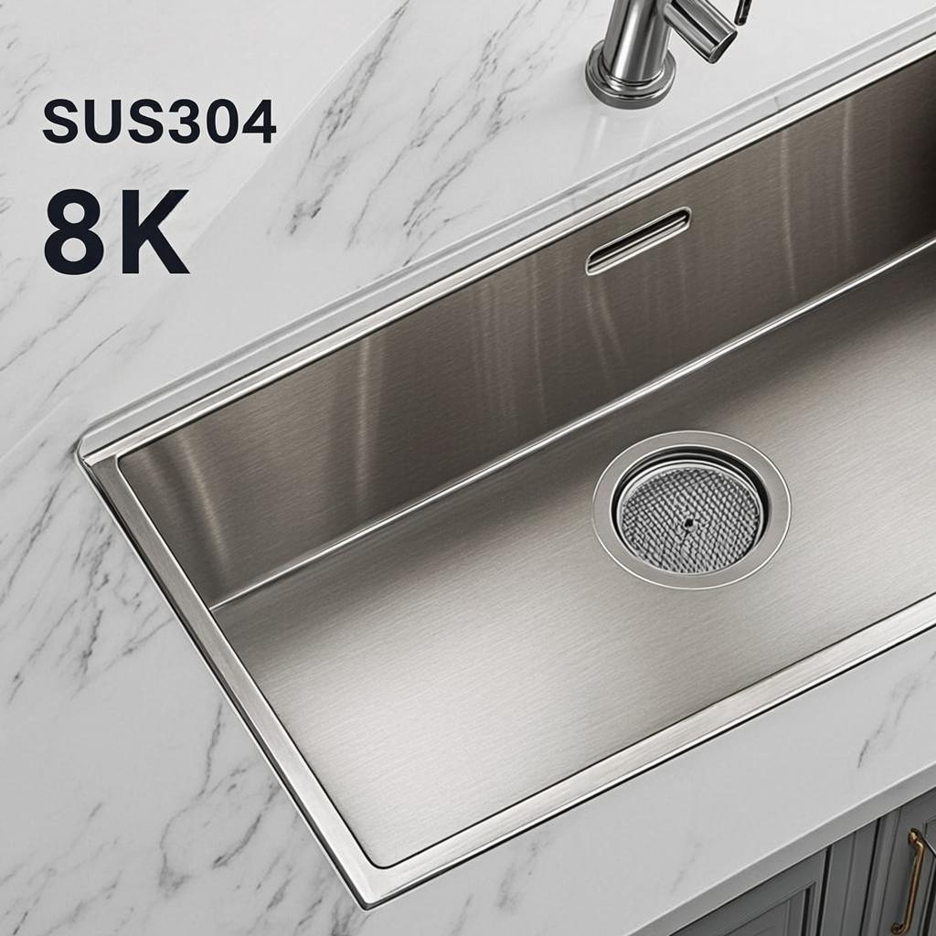 single bowl drop in sink minimal industrial