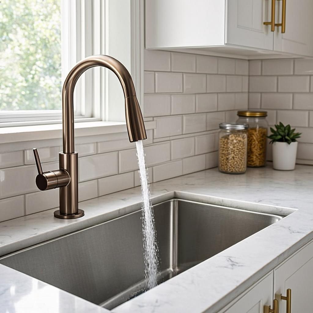 single bowl drop in sink modern kitchen lifestyle
