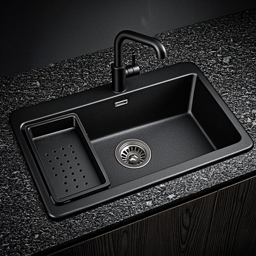single bowl stainless steel sink black nano style