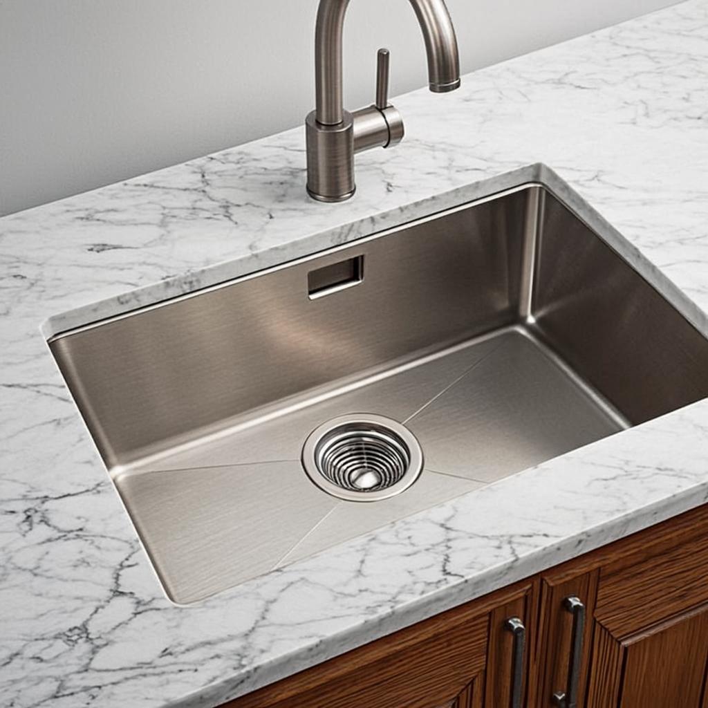 single bowl stainless steel sink minimal industrial