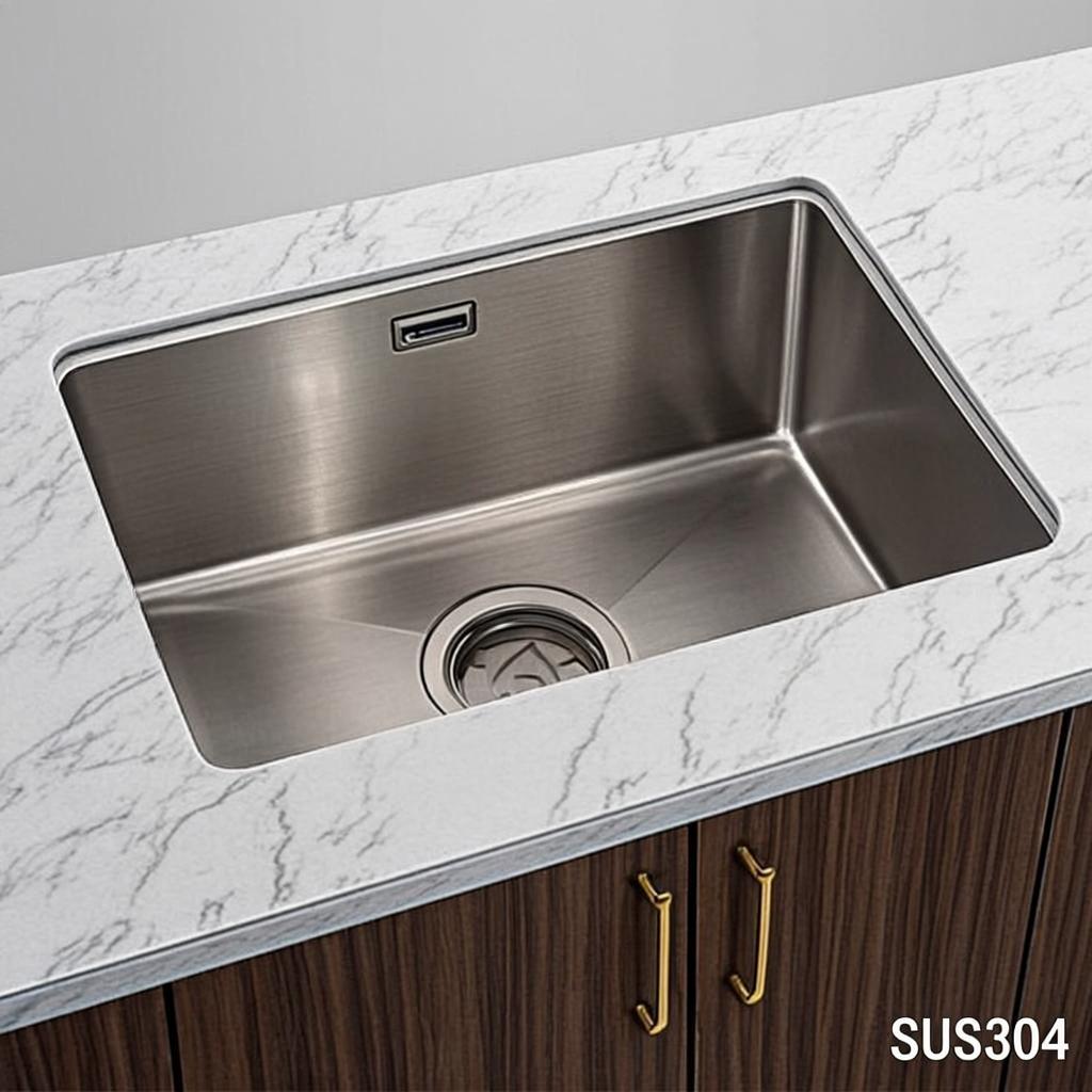 single bowl top mount sink minimal industrial