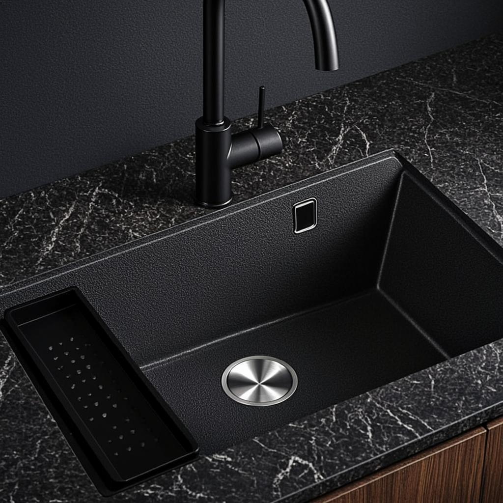 sink garbage disposer black nano style