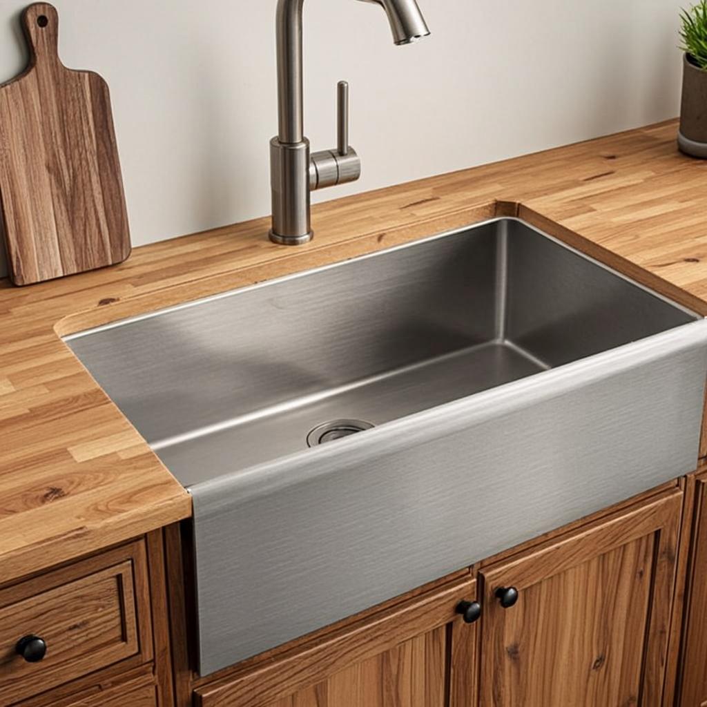 sink garbage disposer farmhouse apron