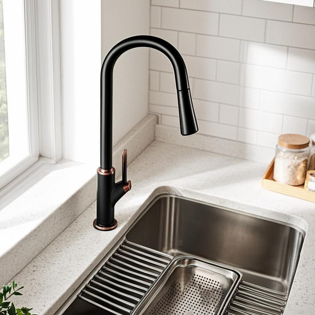 sink with drain basket modern kitchen lifestyle