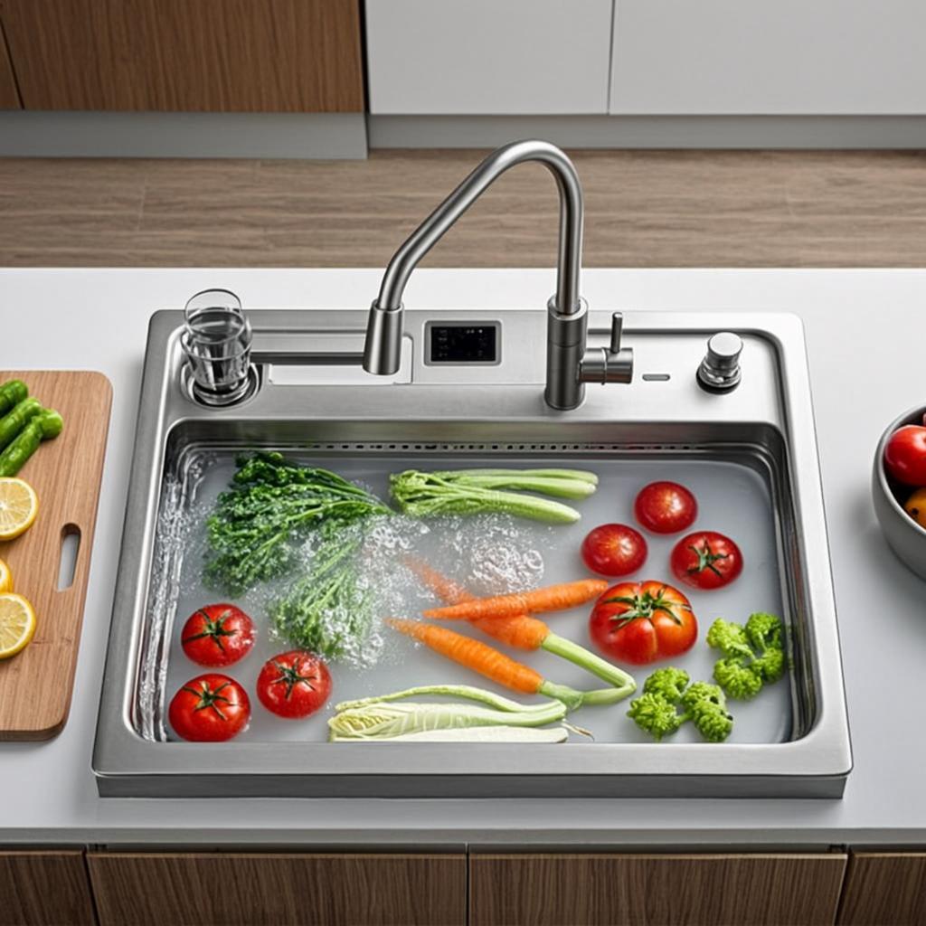 sink with drain basket smart multifunction