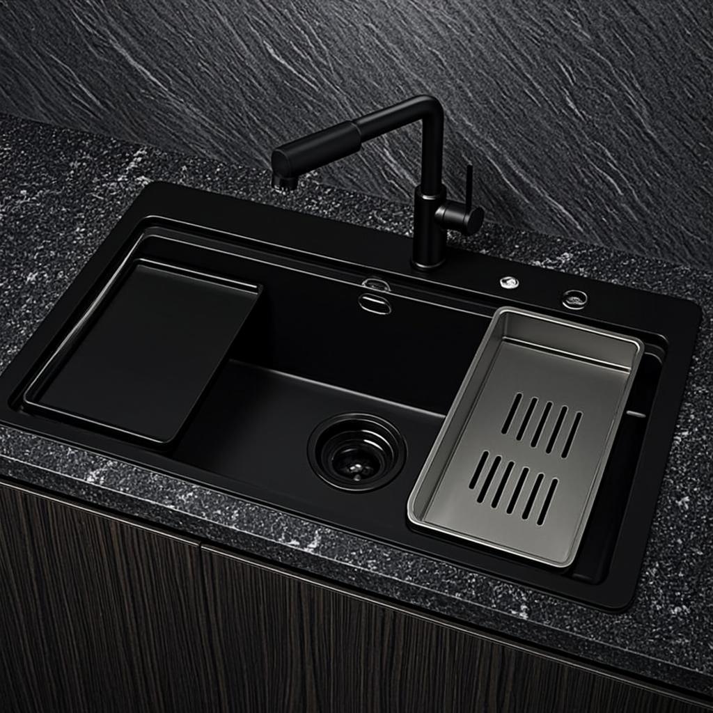 smart kitchen sink black nano style