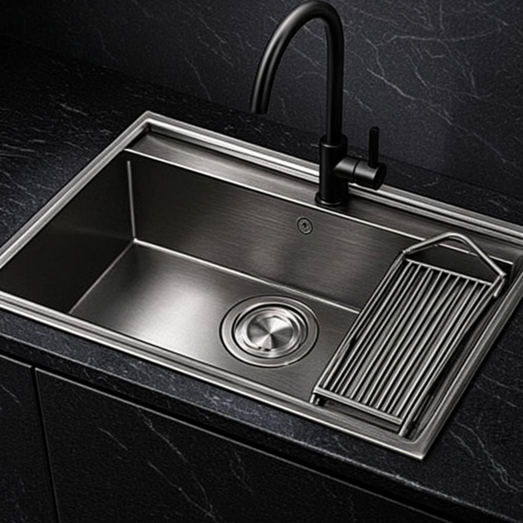 stainless steel cleaning sink black nano style