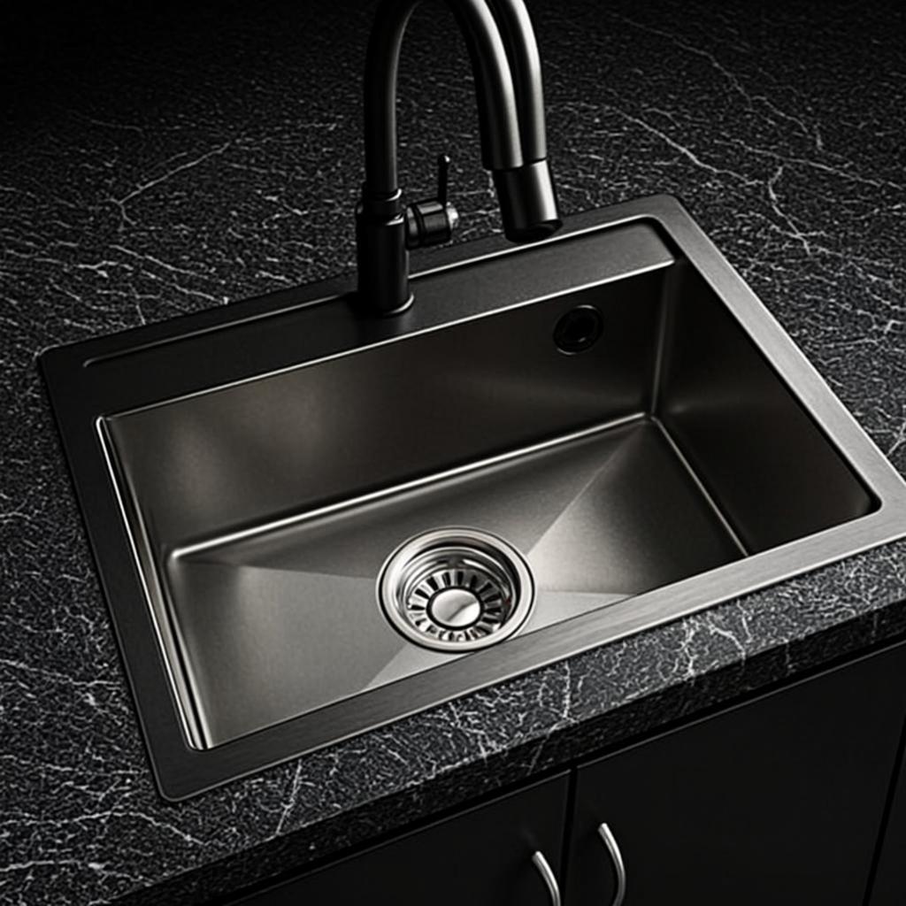 stainless steel kitchen sink black nano style