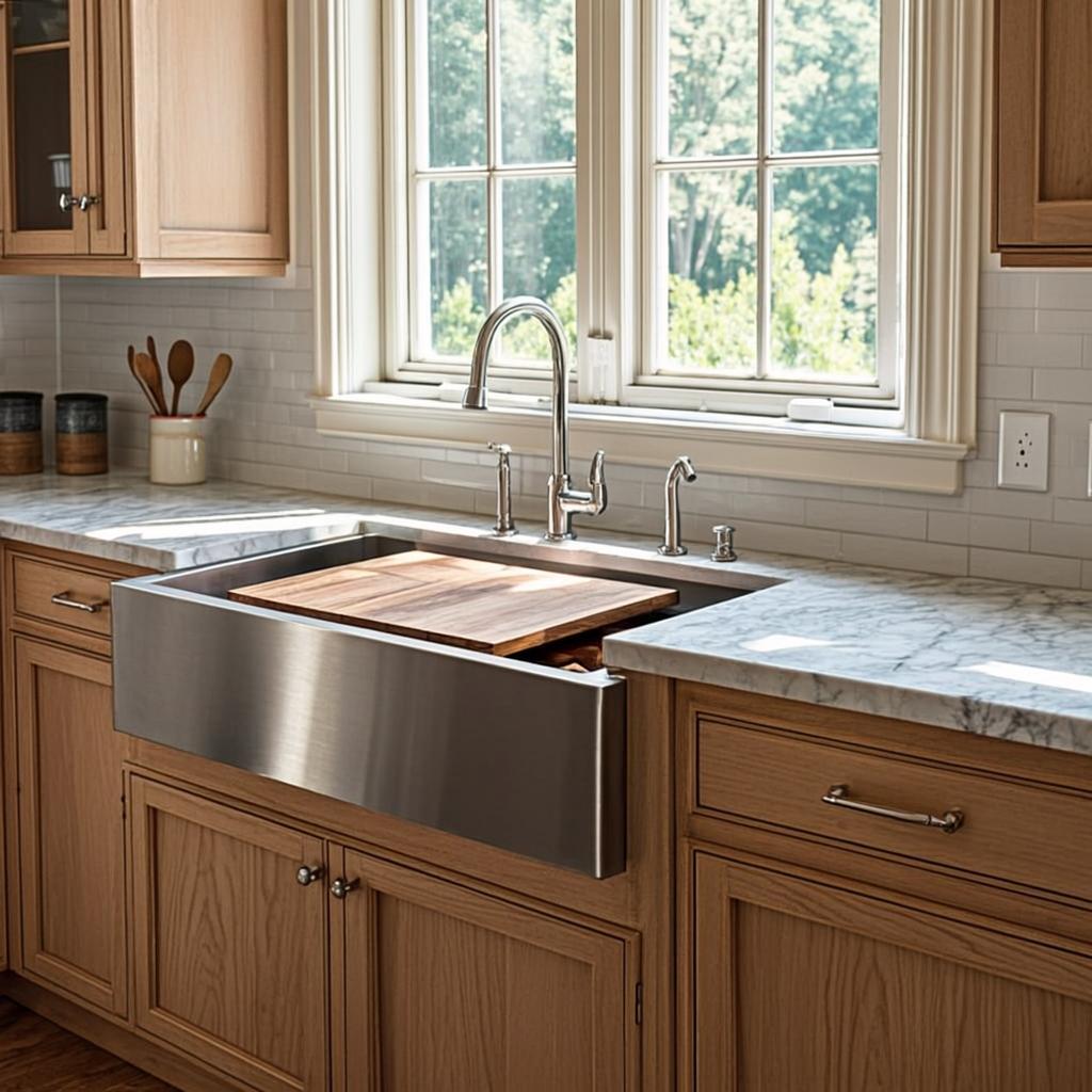 stainless steel kitchen sink farmhouse apron