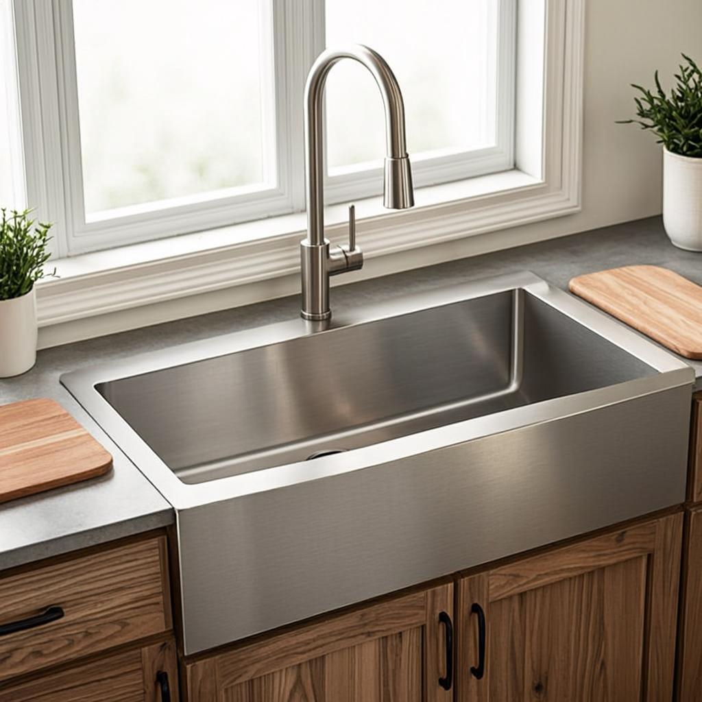 stainless steel kitchen washing sink farmhouse apron