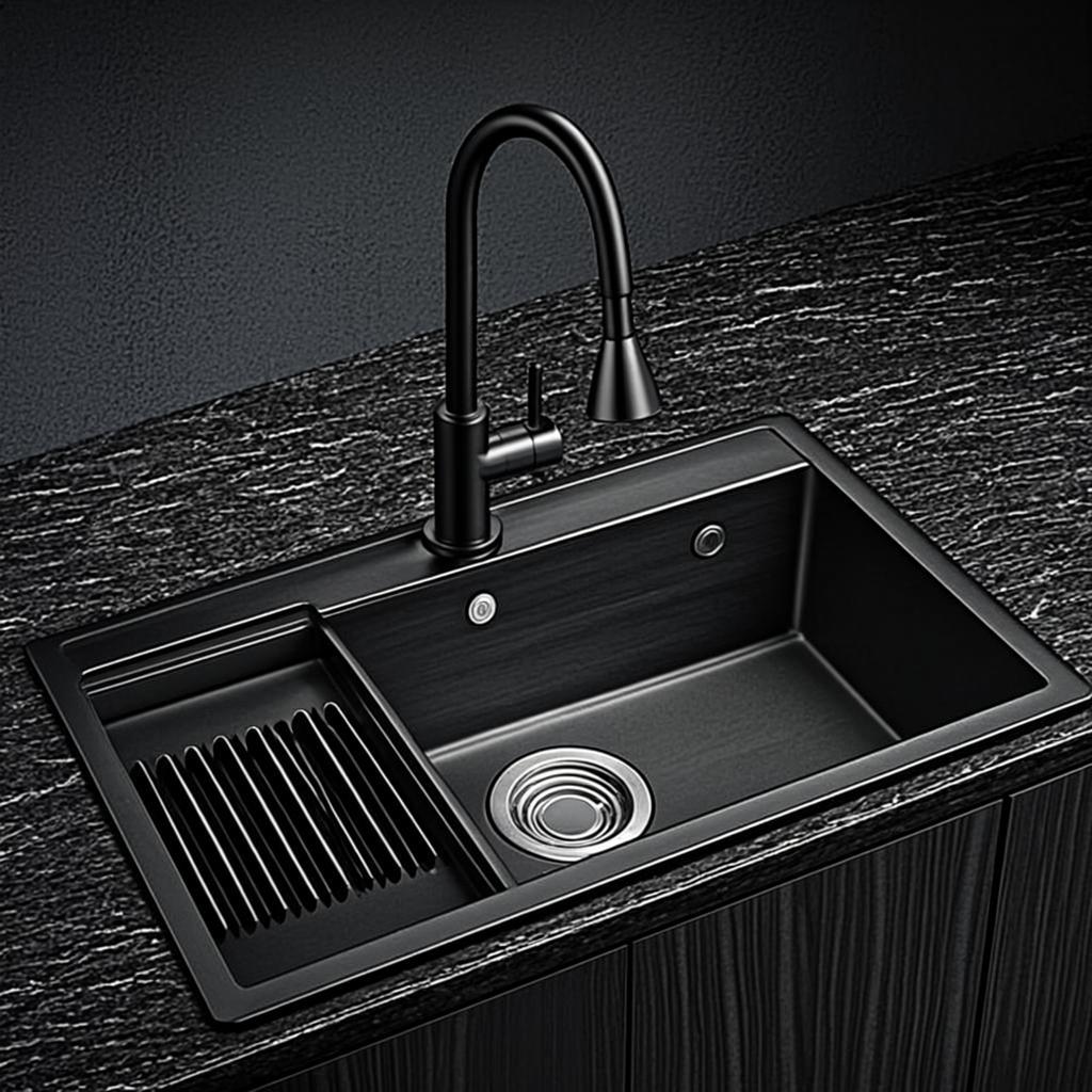 stainless steel sink basin unit black nano style