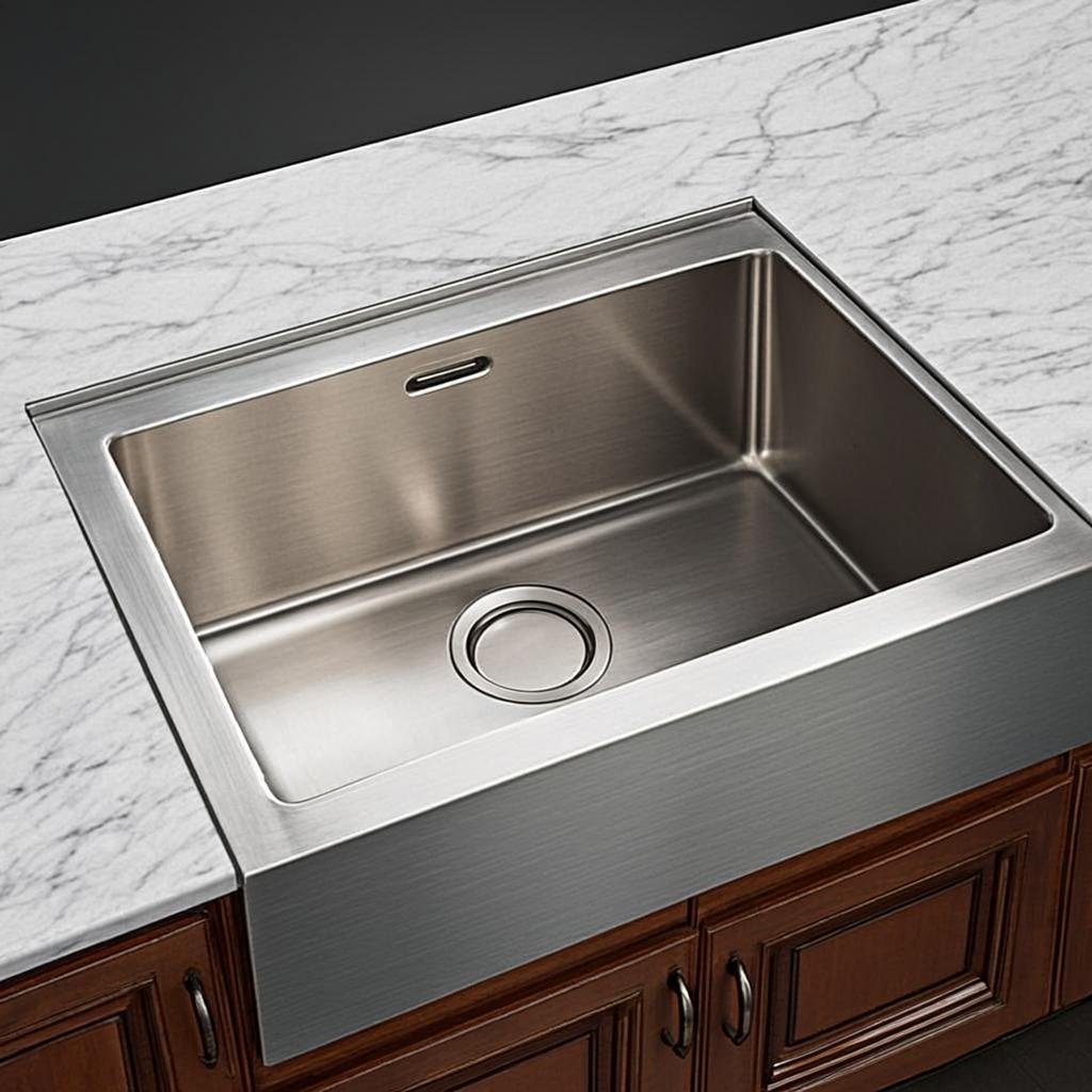 stainless steel sink basin unit minimal industrial