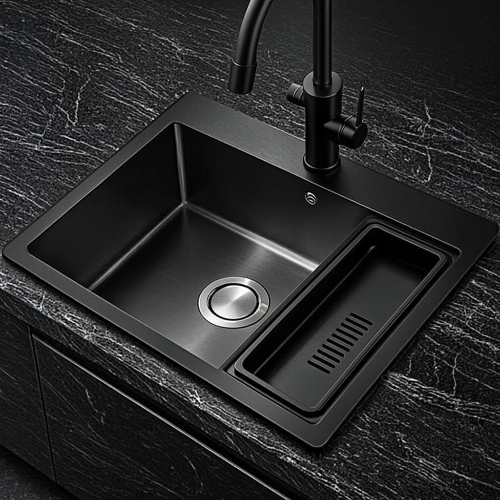 stainless steel sink black nano style