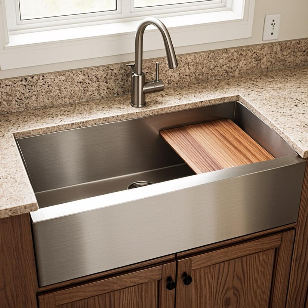 stainless steel sink farmhouse apron