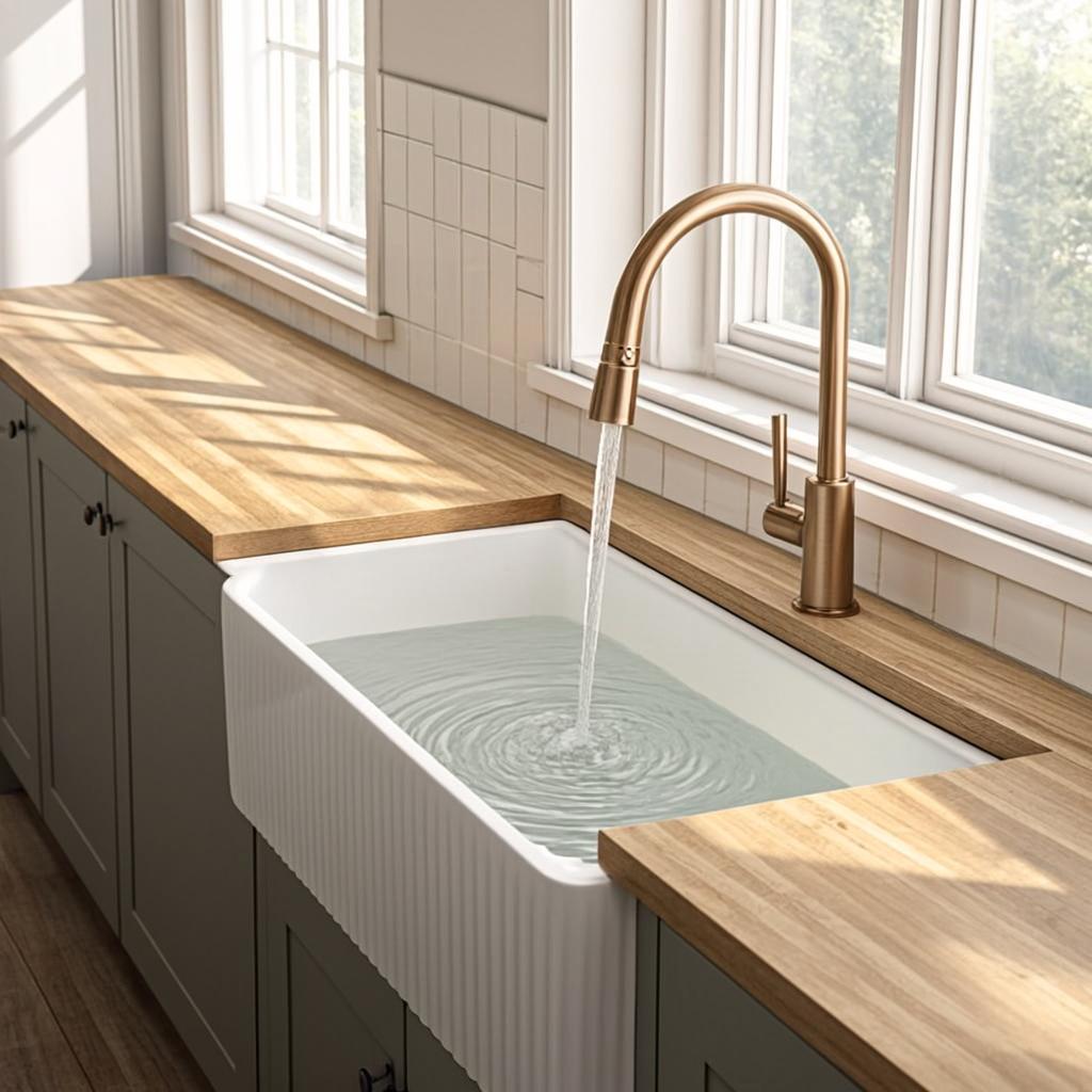 stamped single bowl sink modern kitchen lifestyle