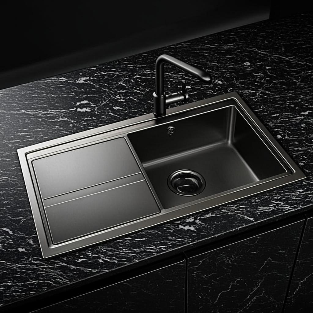 sus316 stainless steel sink black nano style