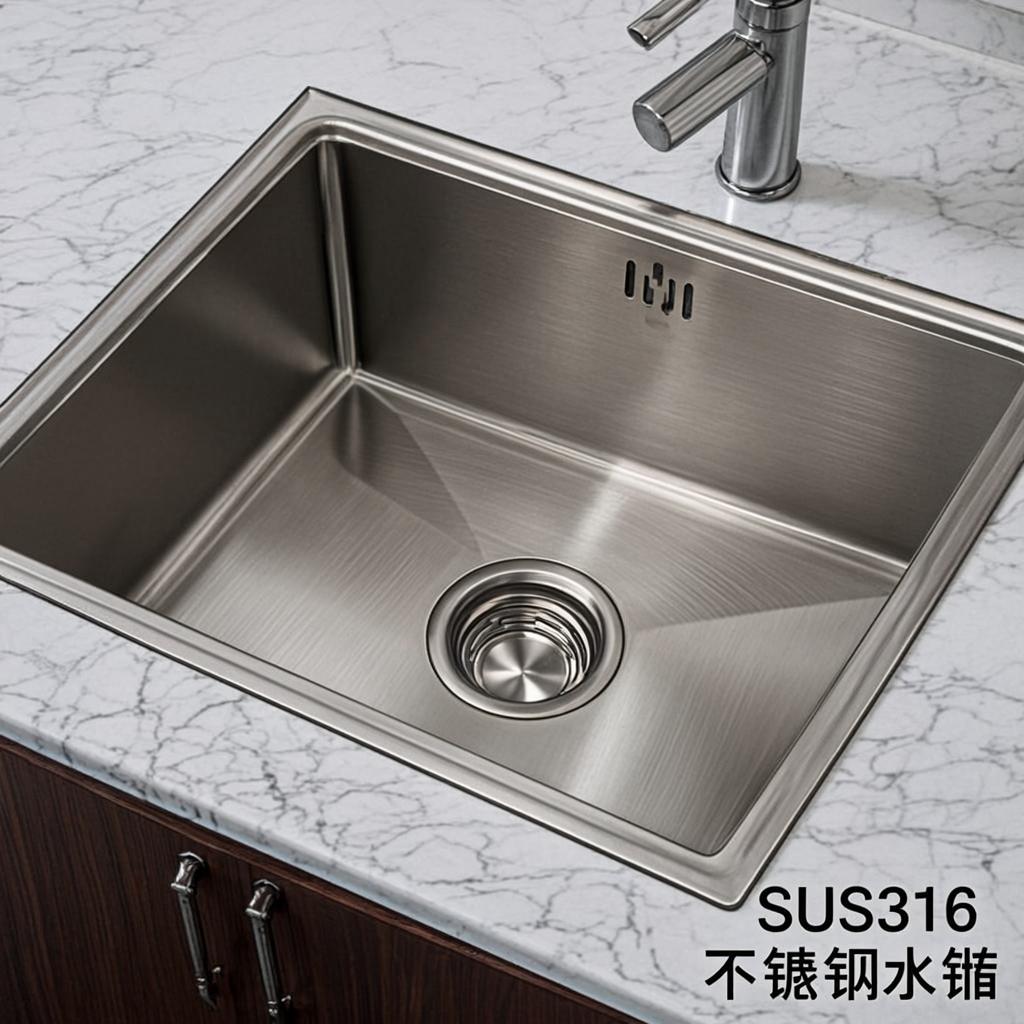 sus316 stainless steel sink minimal industrial