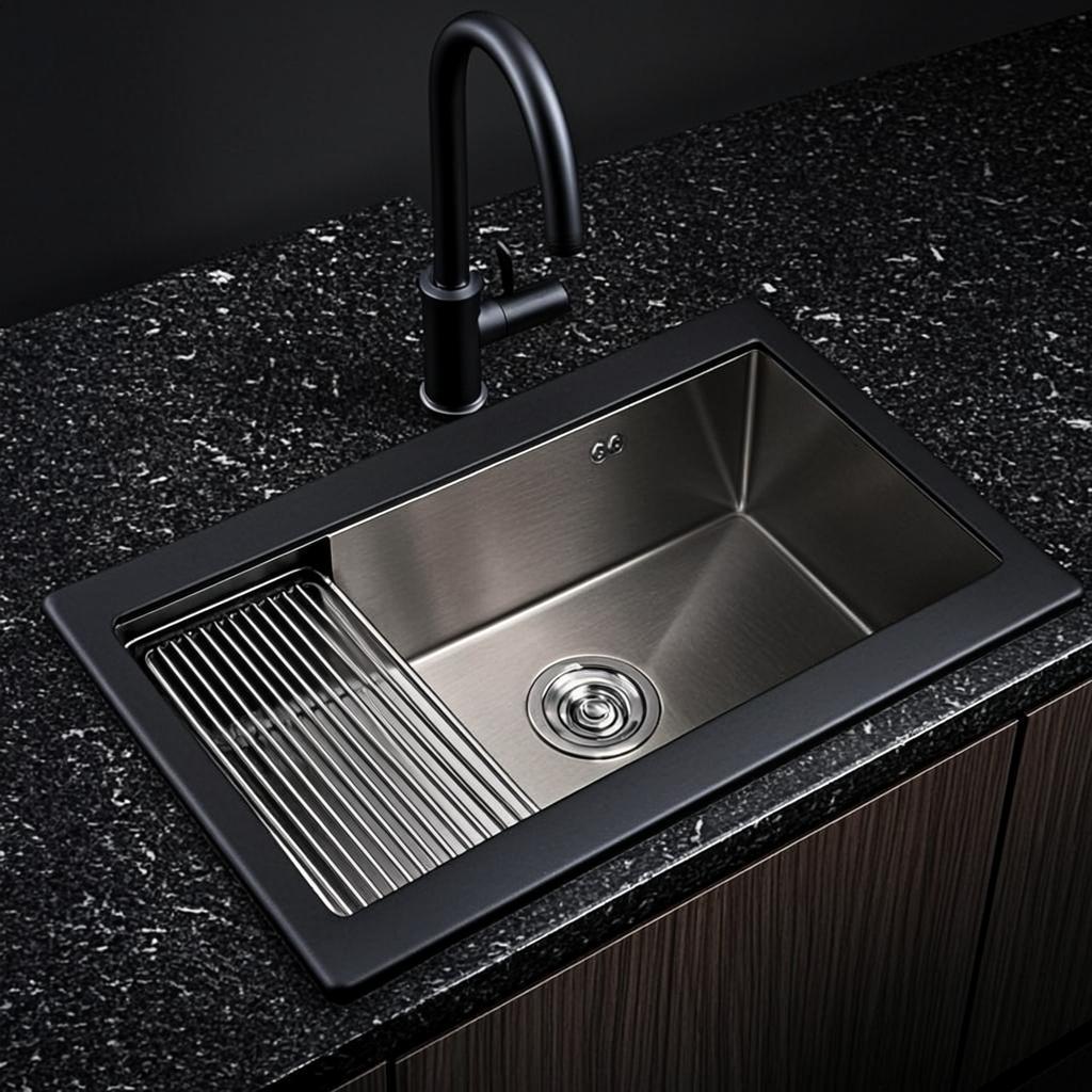 thick stainless steel sink black nano style