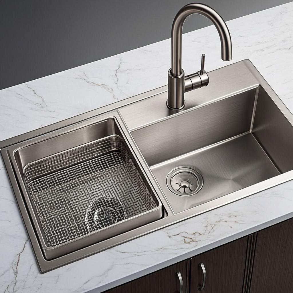 ultrasonic sink with cup washing function minimal industrial