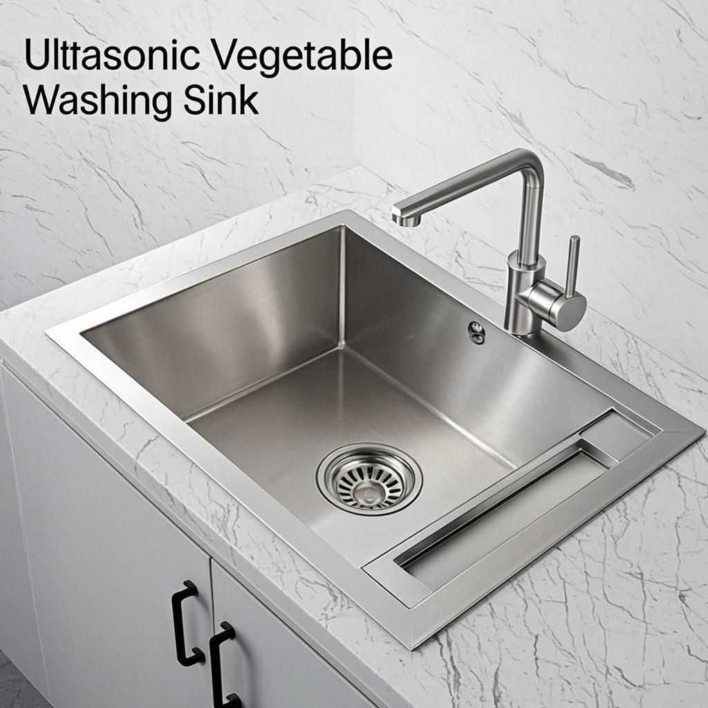 ultrasonic vegetable washing sink minimal industrial